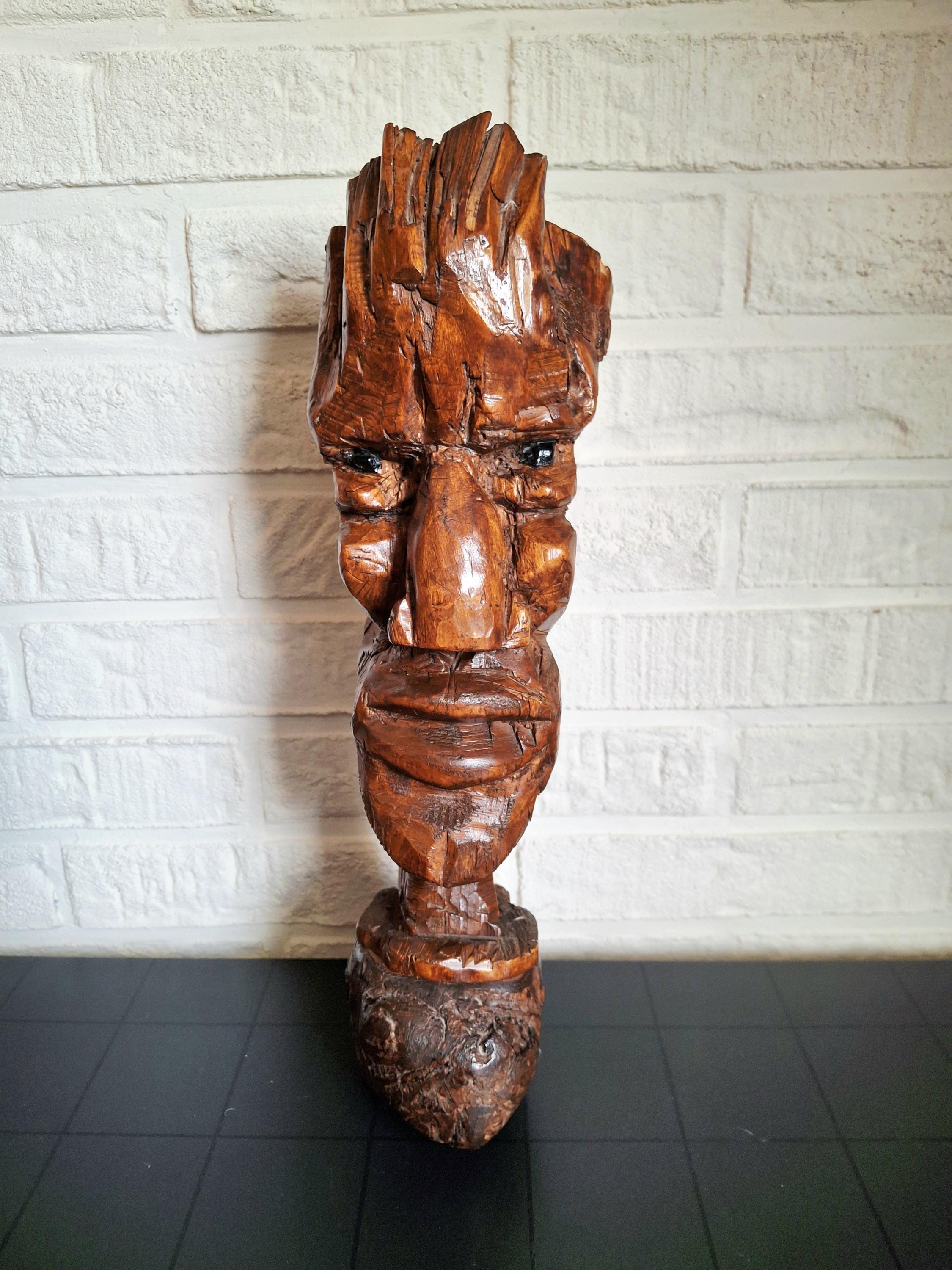 Hand carved wooden figure, Forest spirit, Groot sculpture