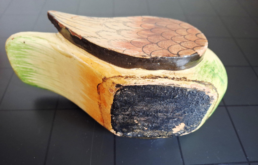 Hand carved & painted folk art duck pair