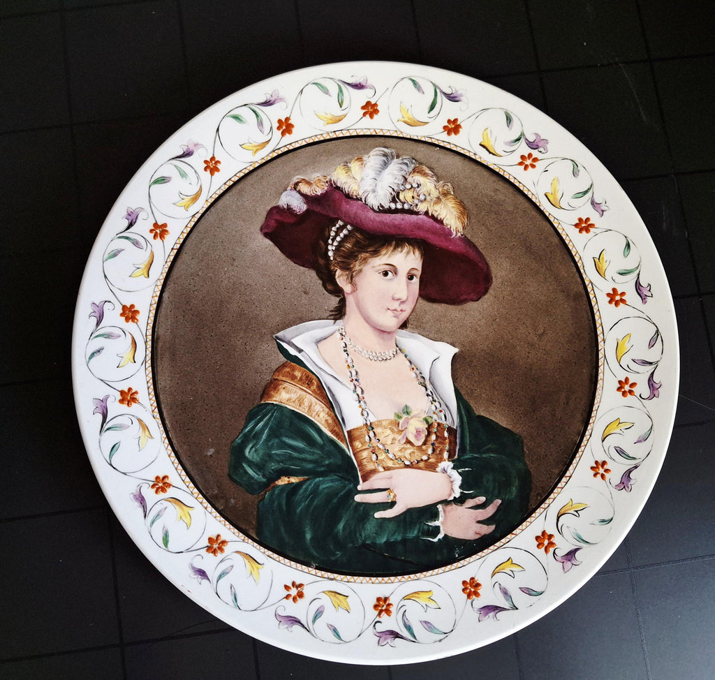 Hand painted porcelain portrait plate, Vienna style, c.1900