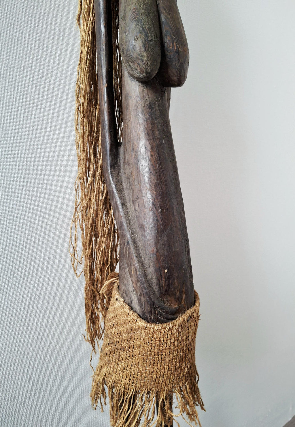 Tall african tribal female figure, Hand carved wood sculpture - 101.5 cm