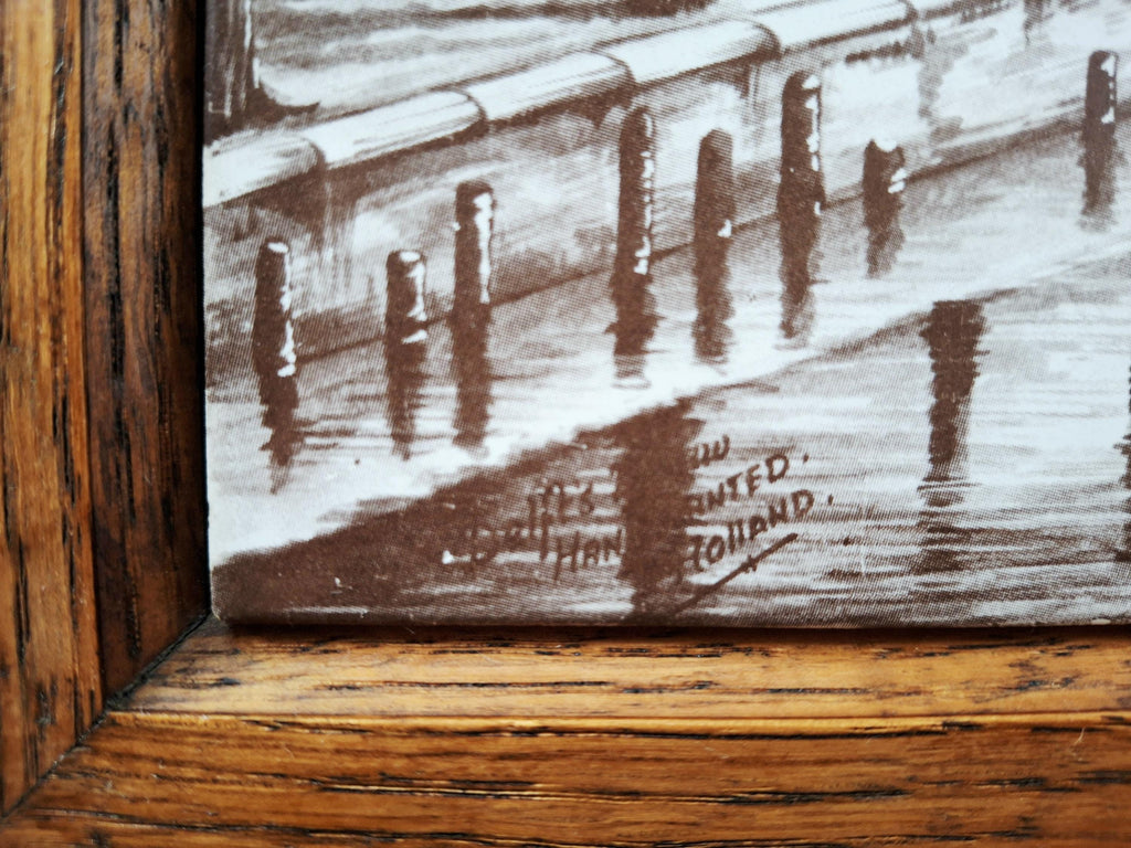 Delft tile panel, Dutch framed ceramic art