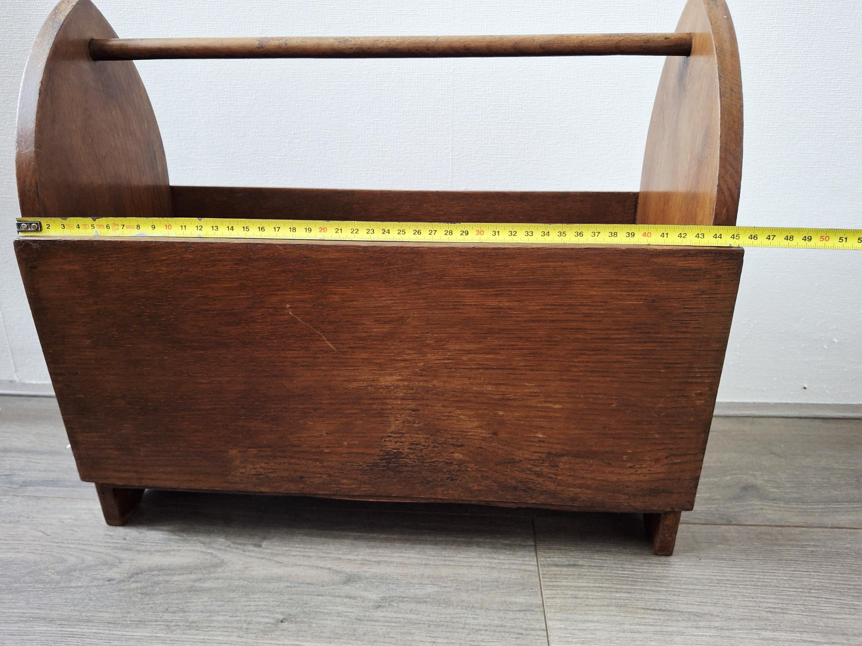 Vintage wooden magazine rack, Newspaper holder