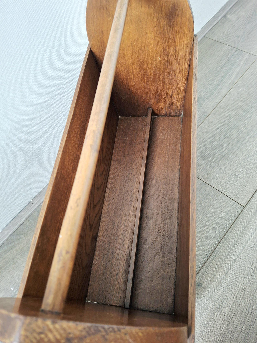 Vintage wooden magazine rack, Newspaper holder