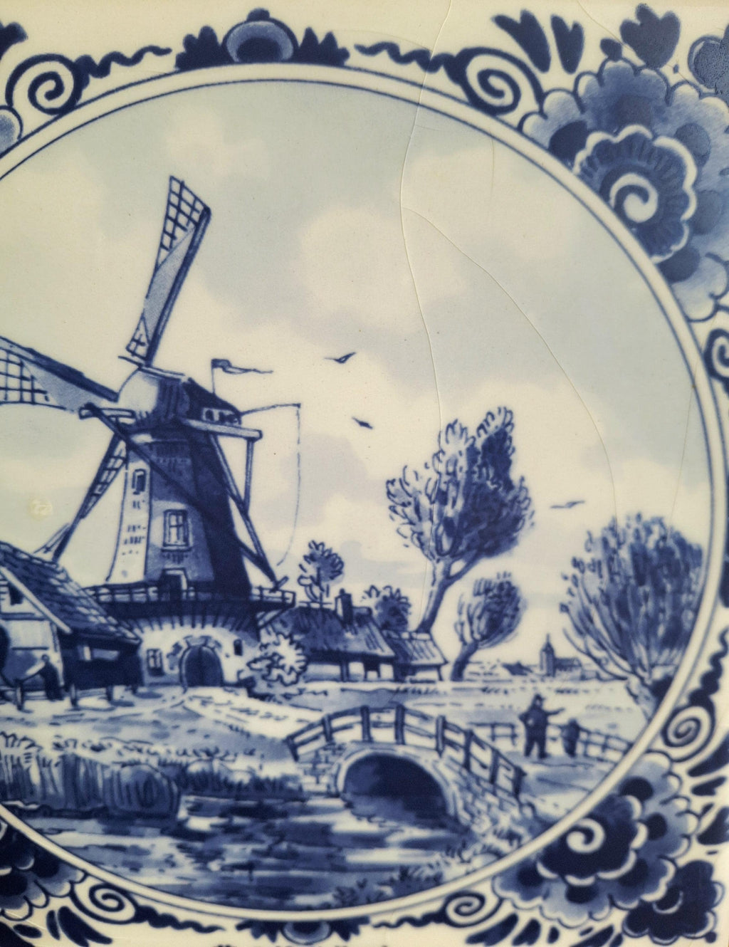 Set of two Delft Blue wall tiles