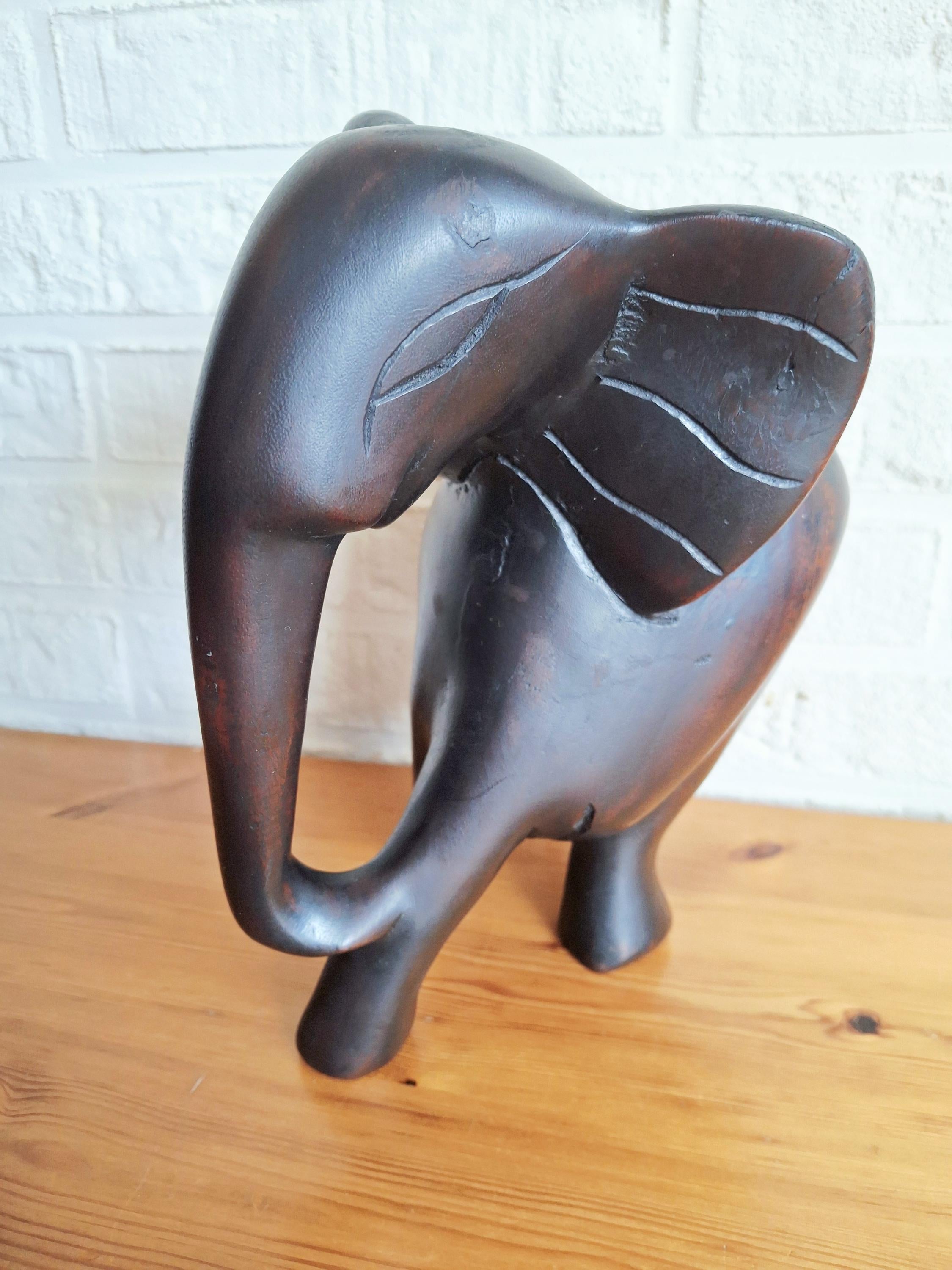 Ironwood elephant figurine