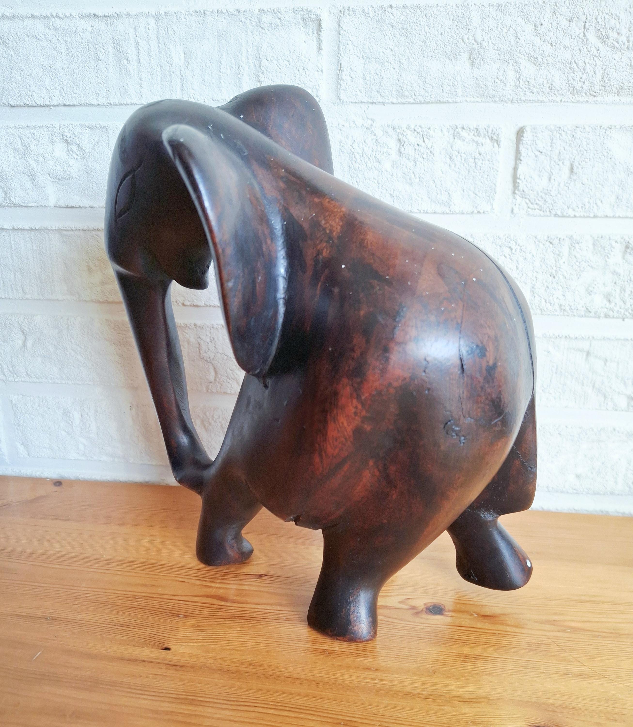 Ironwood elephant figurine