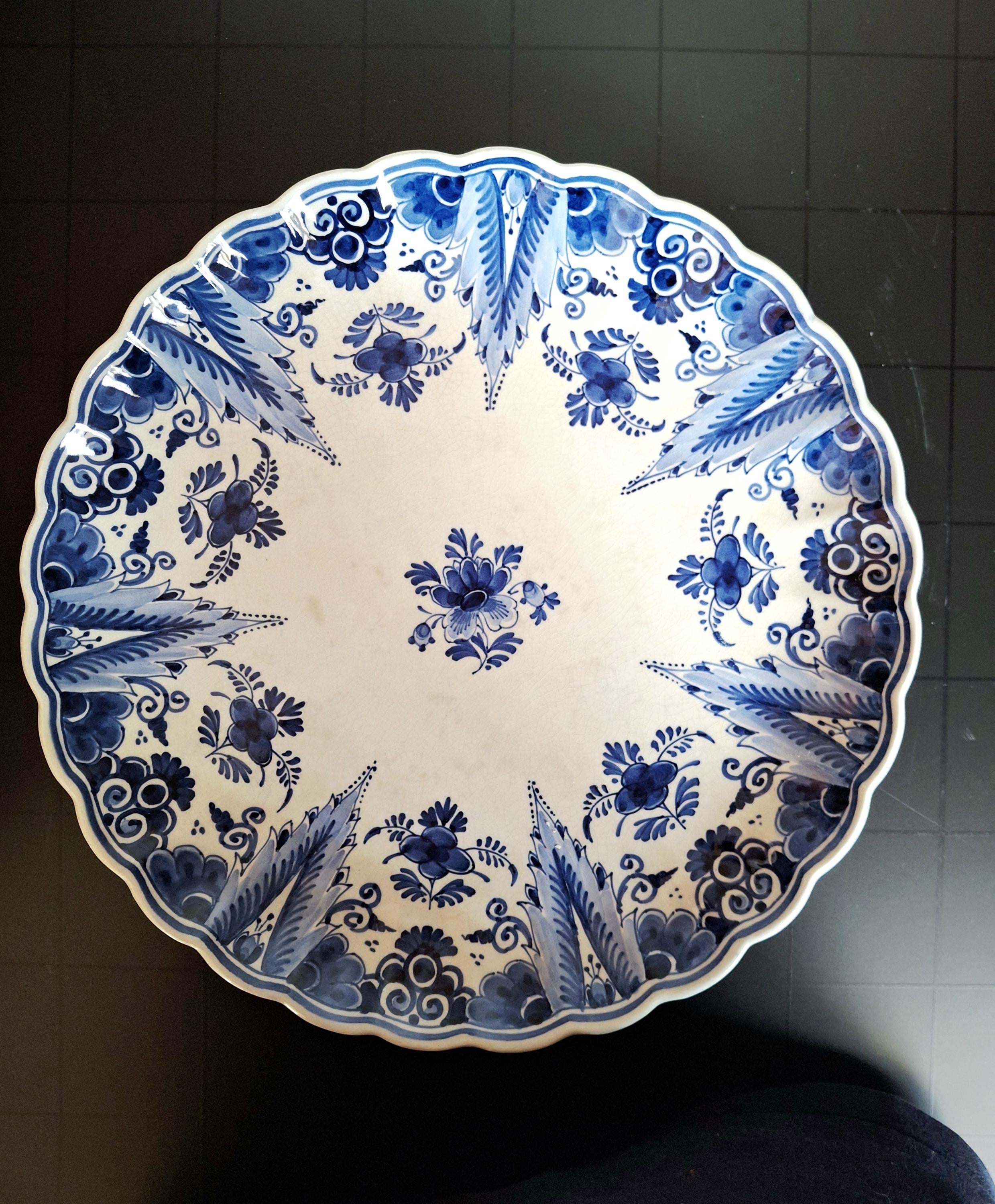 Royal Delft large hand painted plate, 1949
