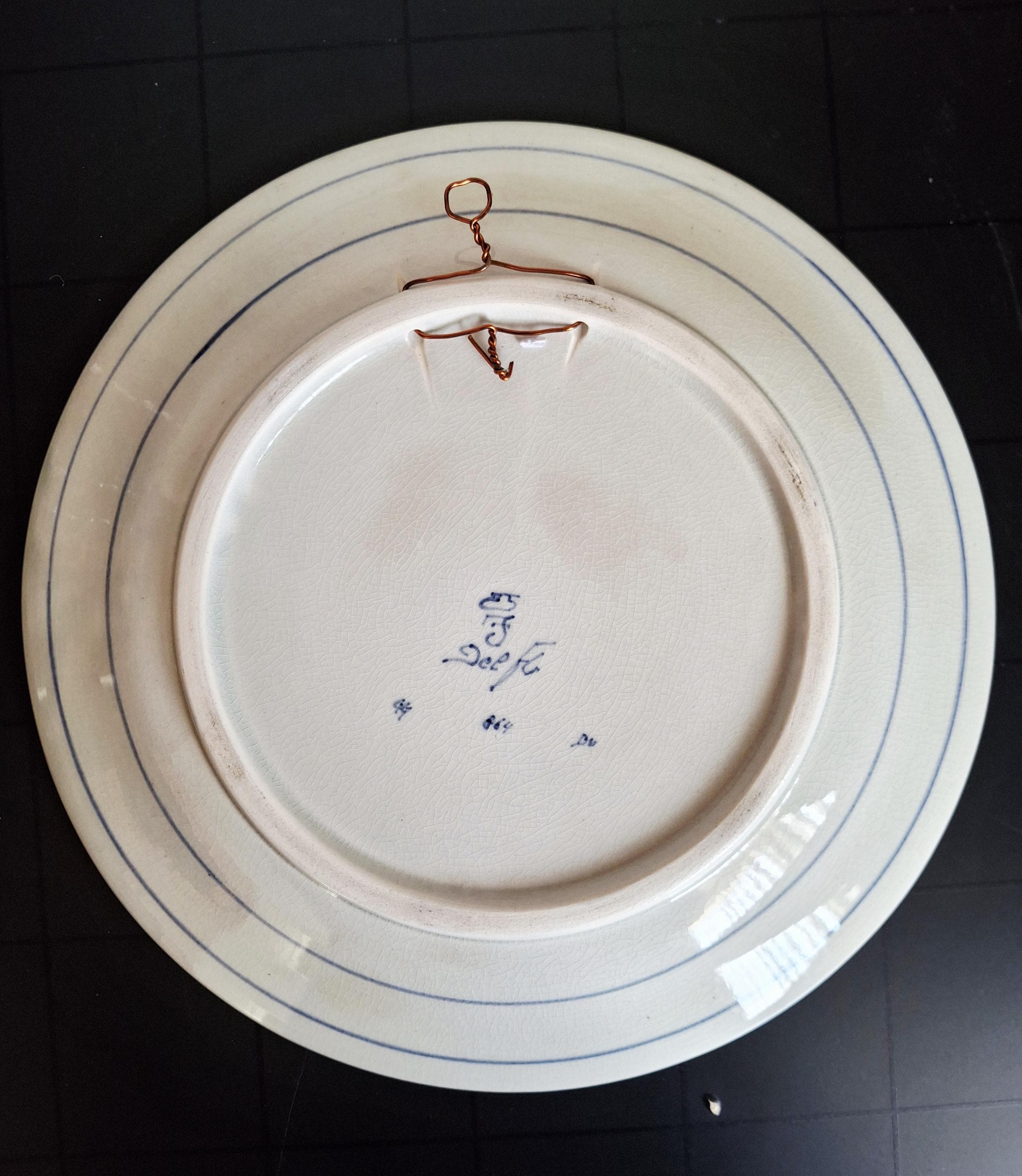 Vintage Royal Delft “De Porceleyne Fles” Hand-painted blue and white plate, 1950