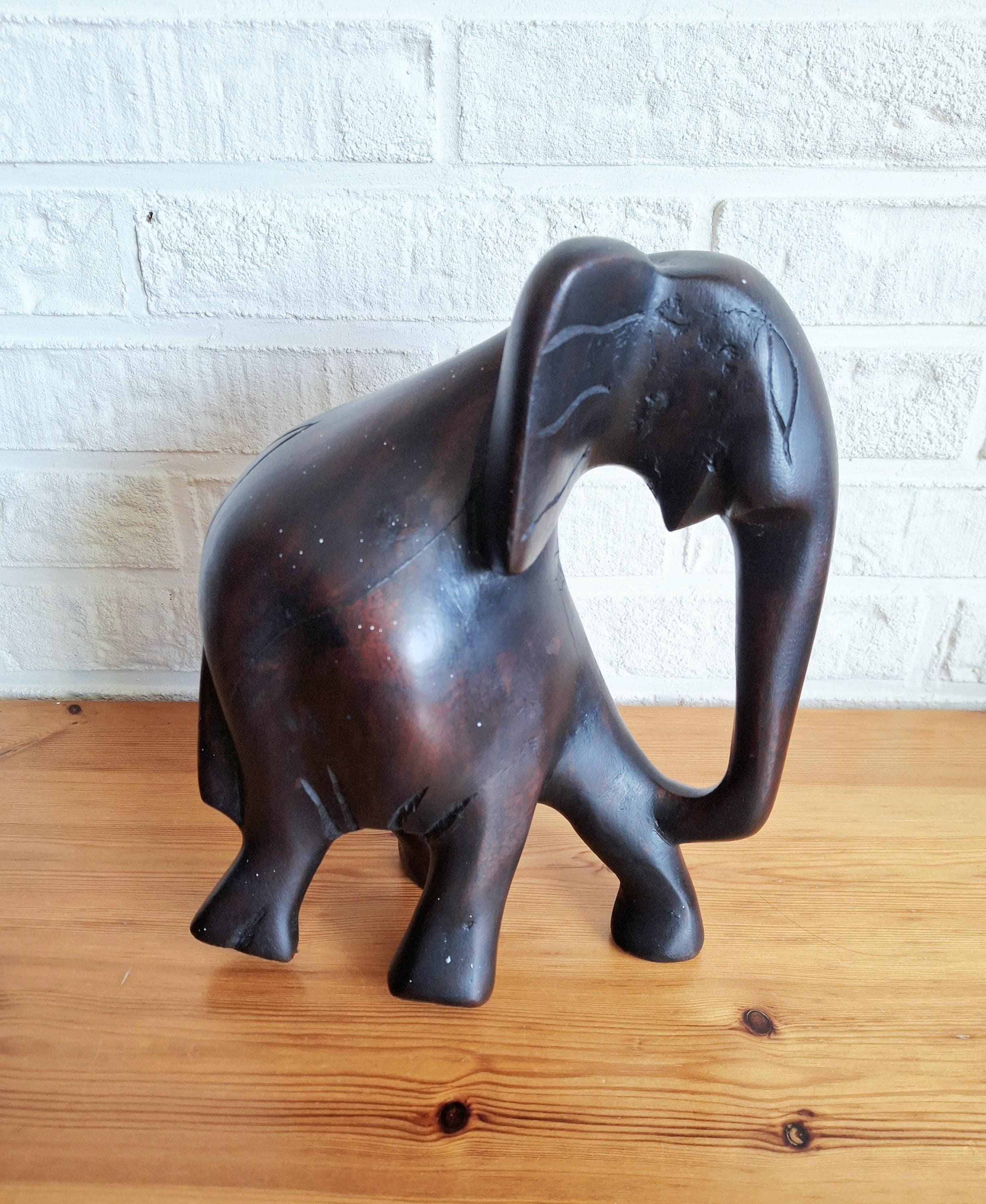 Ironwood elephant figurine