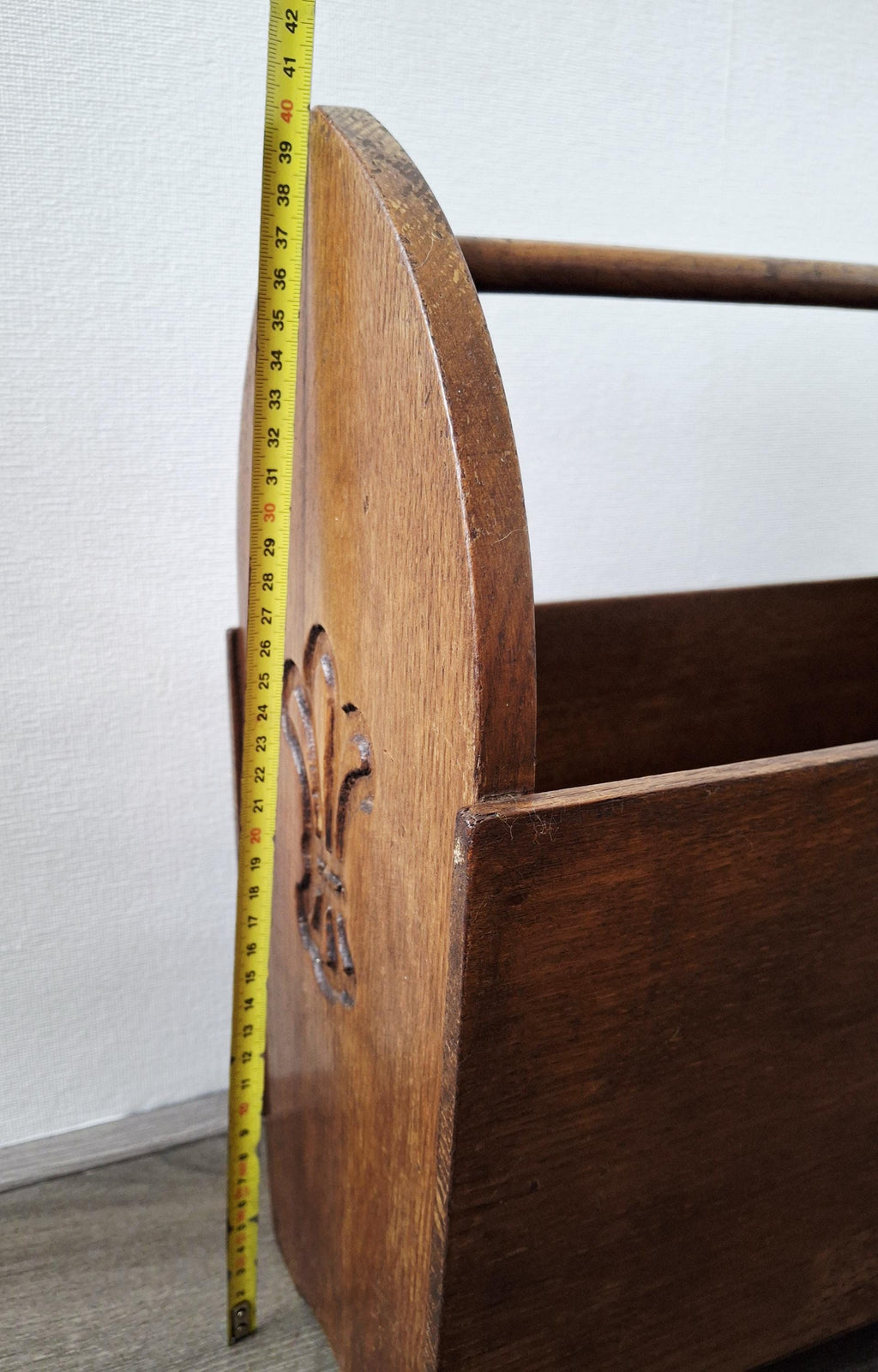 Vintage wooden magazine rack, Newspaper holder