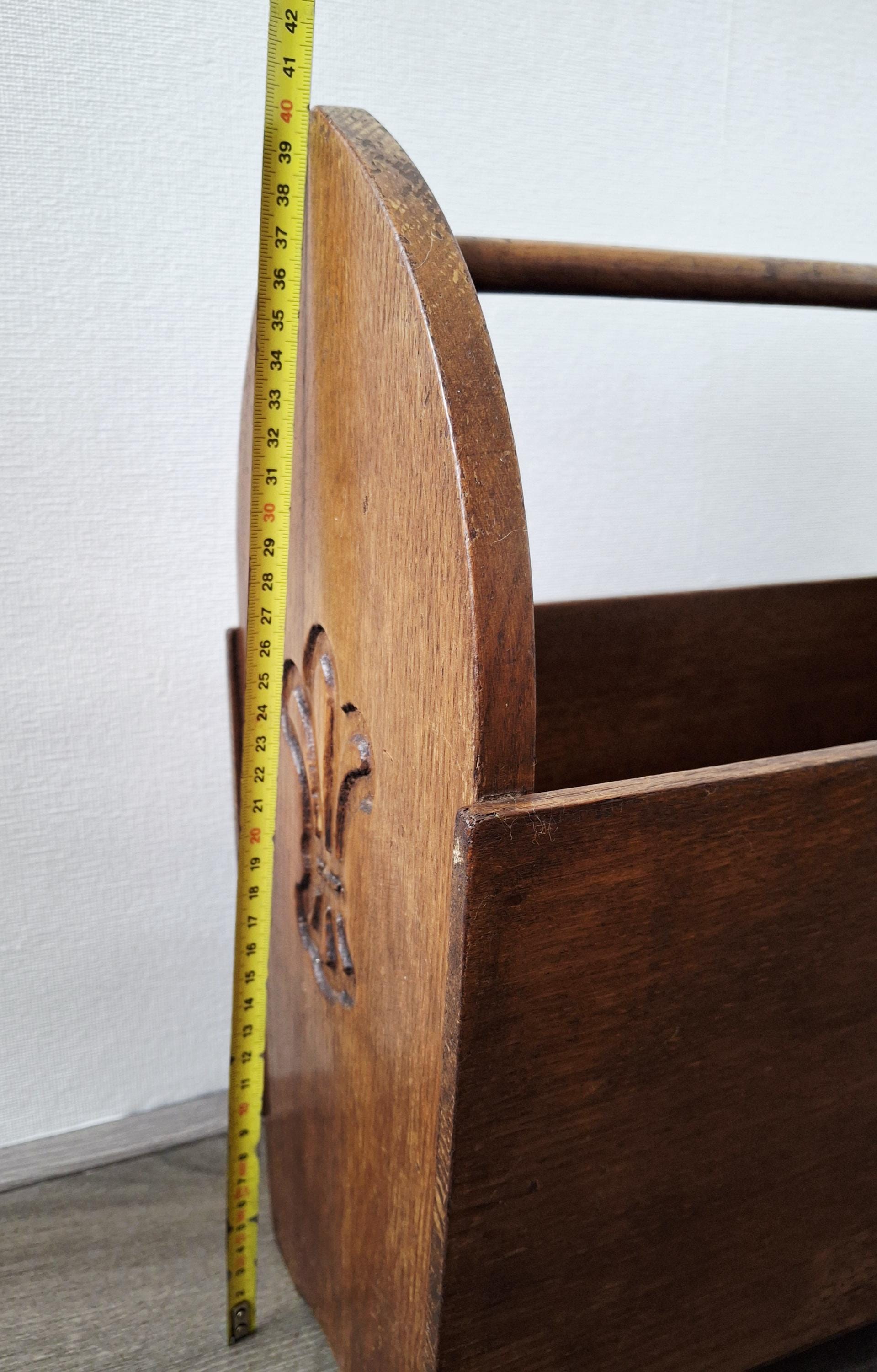 Vintage wooden magazine rack, Newspaper holder