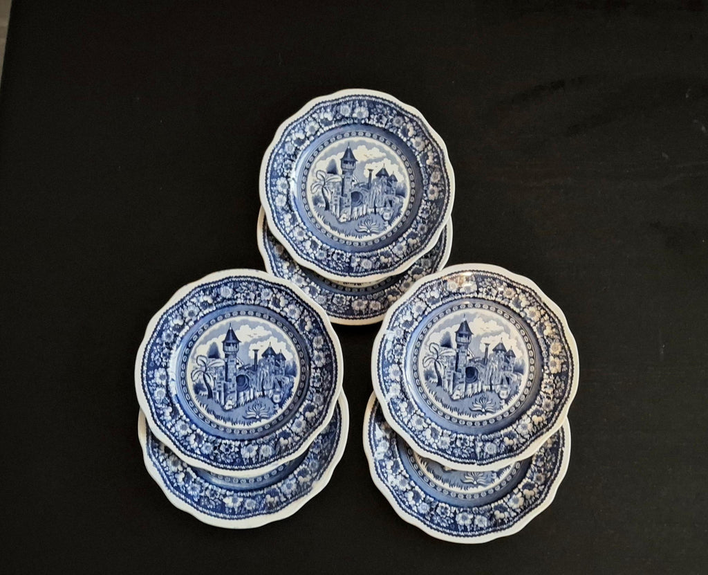 Set of 6 antique breakfast plates, Petrus Regout dessert plates