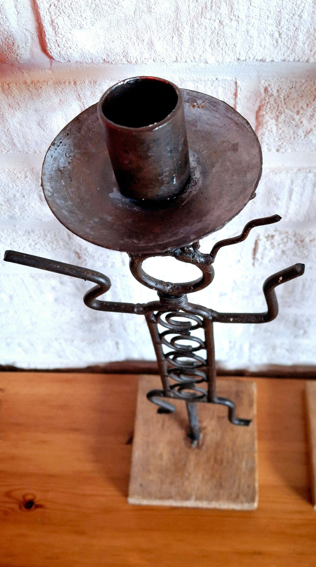 Pair of vintage figurative candlesticks