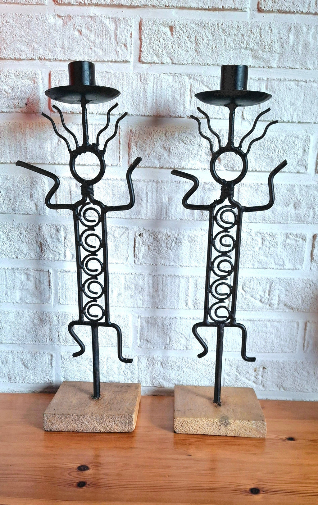 Pair of vintage figurative candlesticks