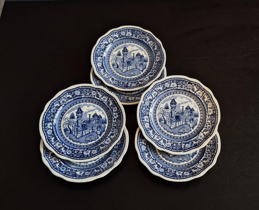 Set of 6 antique breakfast plates, Petrus Regout dessert plates