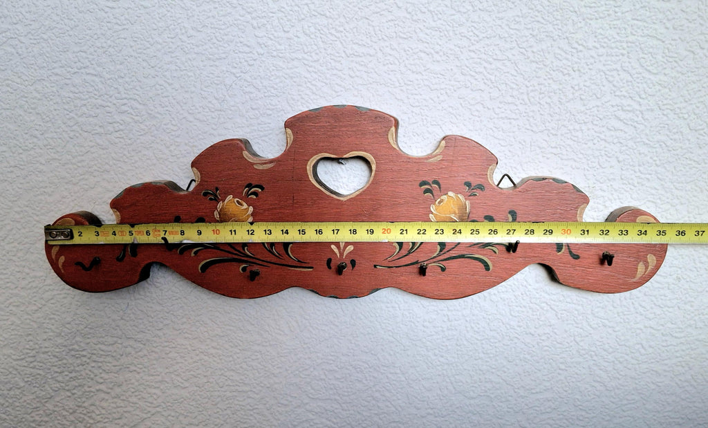 Rustic wood handmade hand painted key holder