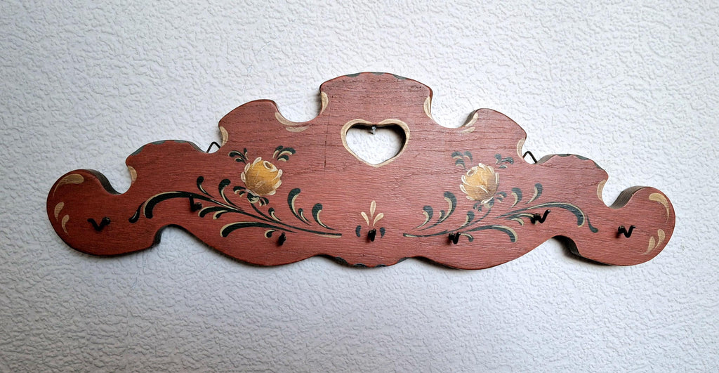 Rustic wood handmade hand painted key holder