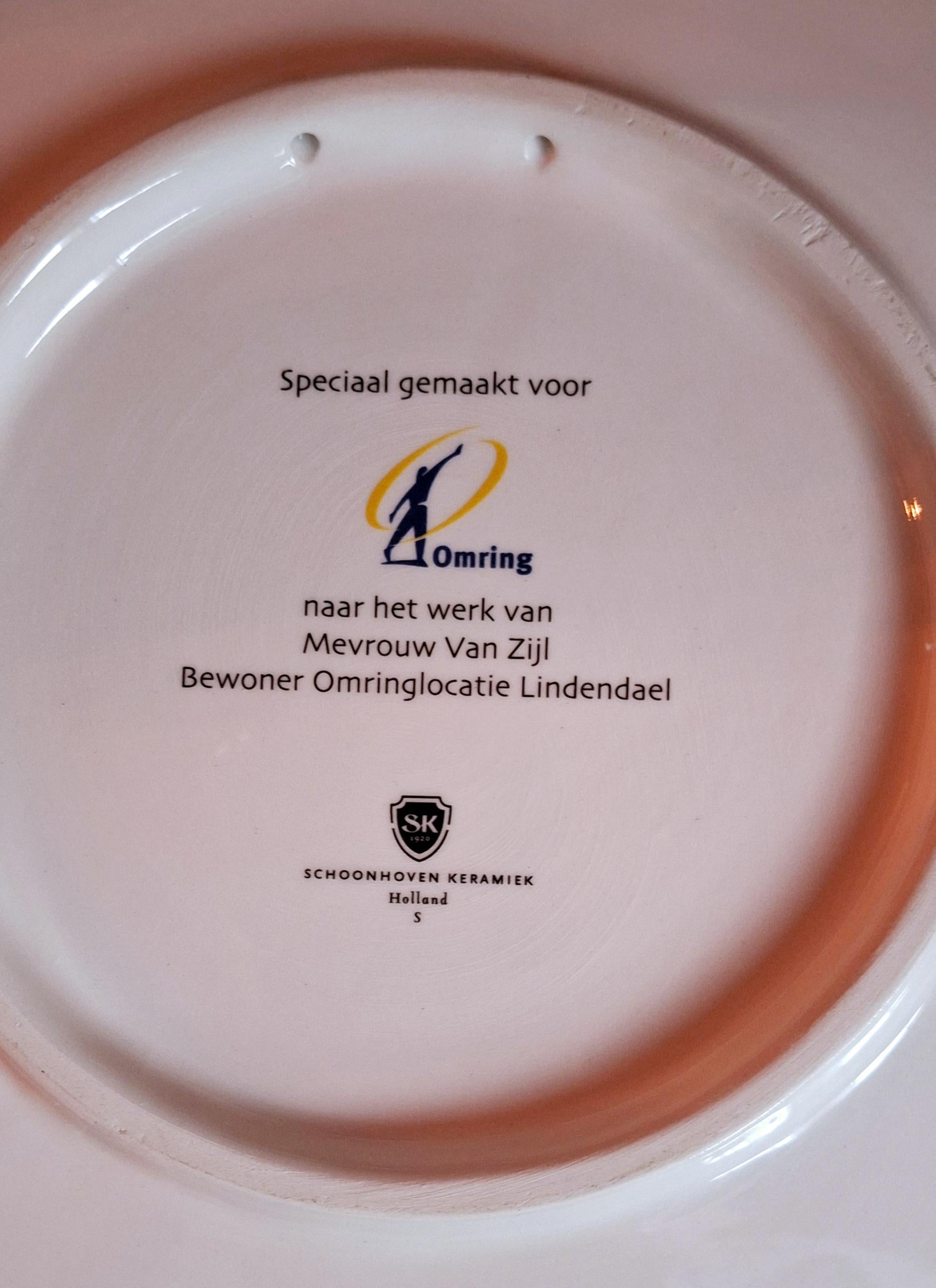 Art ceramic plate by Schoonhoven Keramiek