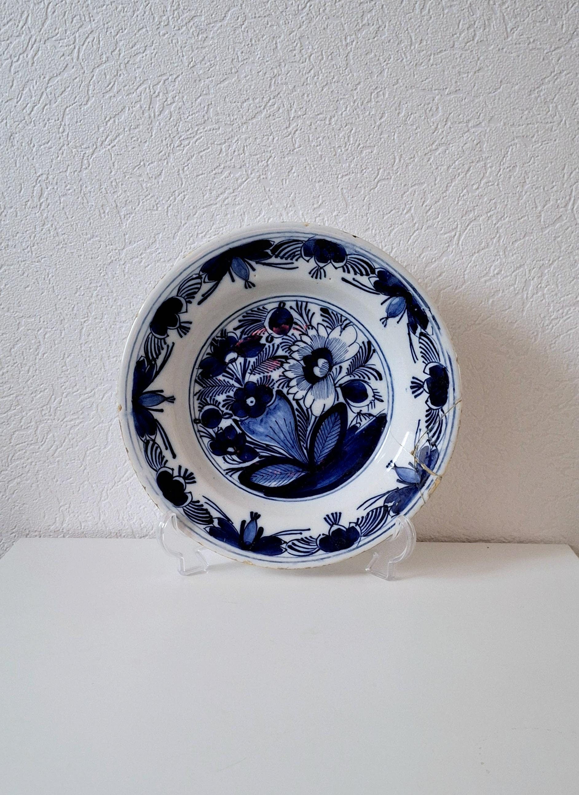 18th century Delftware plate, Antique Delft plate