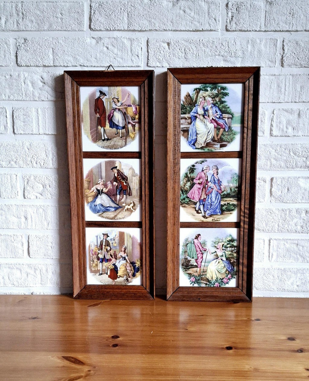 Set of Two Framed Ceramic Tile Wall Art – Fragonard and Cries of London