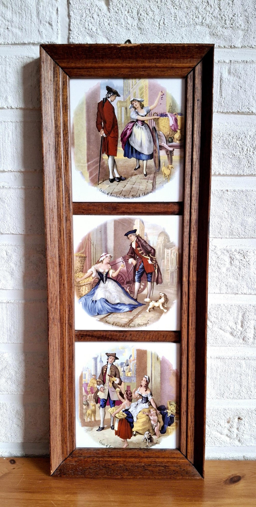 Set of Two Framed Ceramic Tile Wall Art – Fragonard and Cries of London