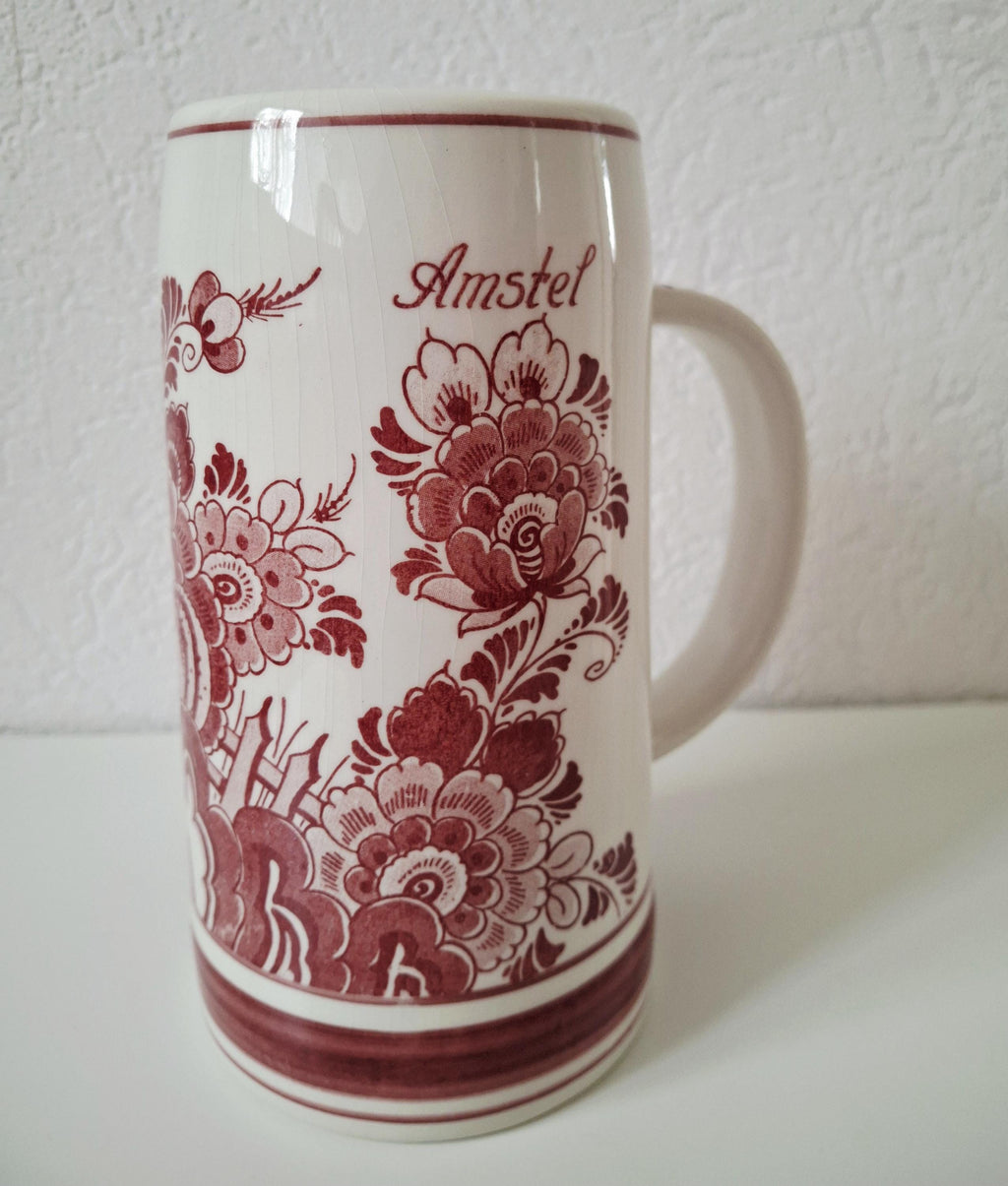 Delft Red Amstel beer mugs porcelain