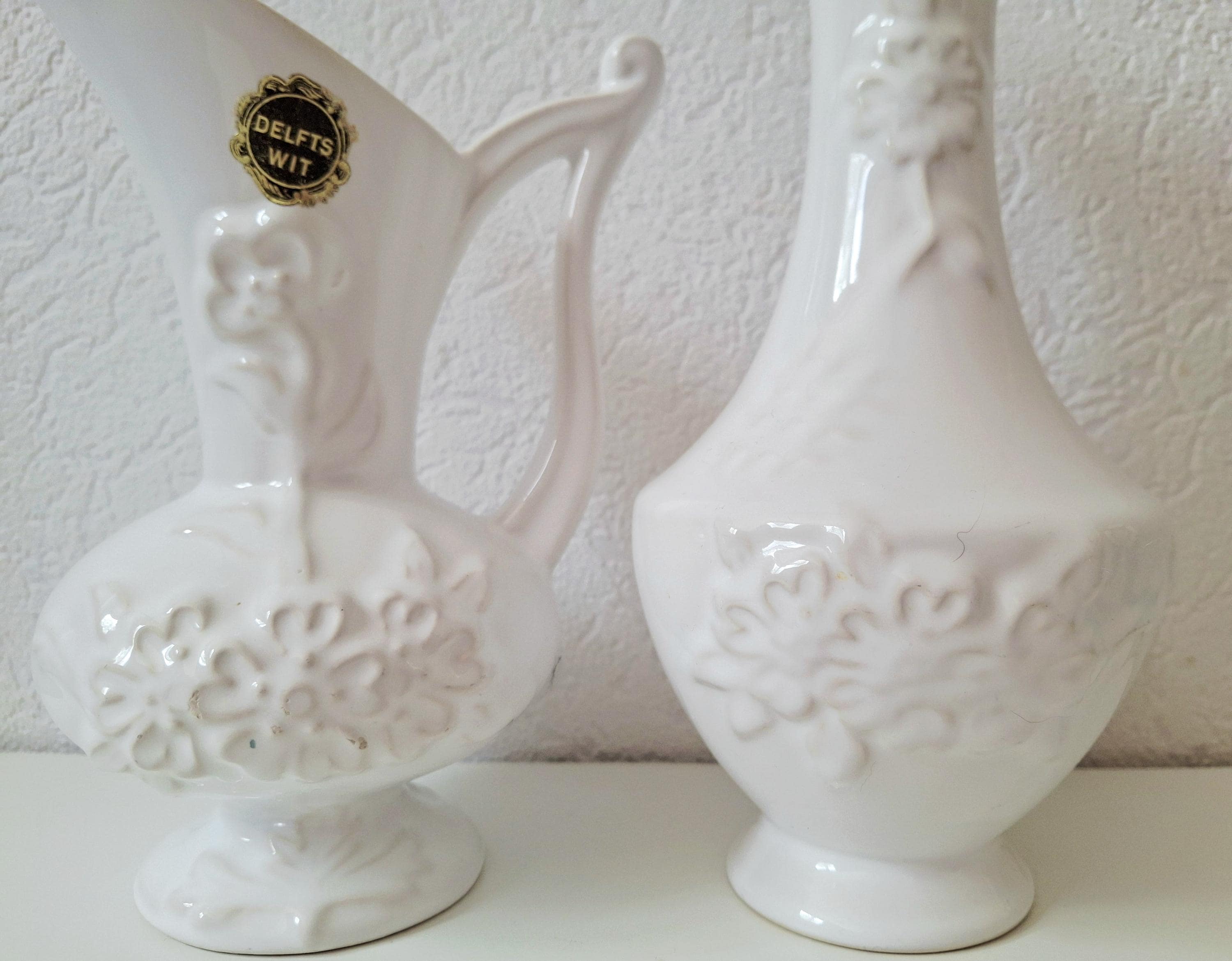 Set of Delft White pitcher and bowl by Flora Gouda