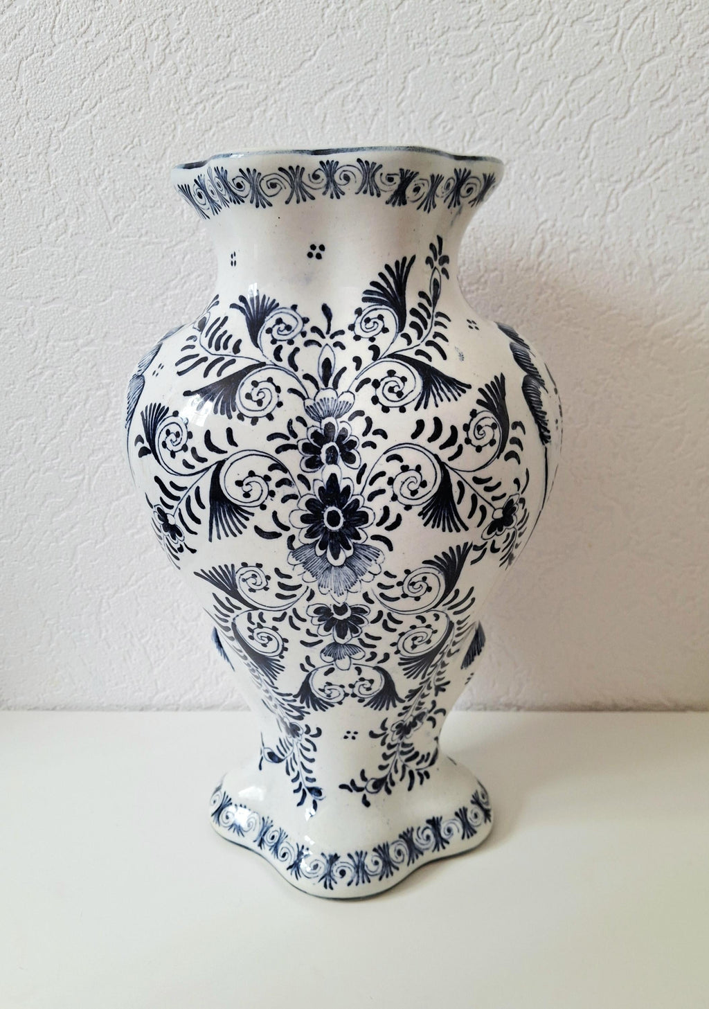 Antique Delft vase, Blue and White Dutch Ceramic